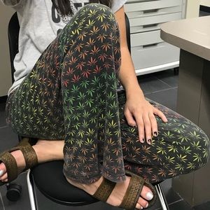 Rasta pot leaf pajama pants